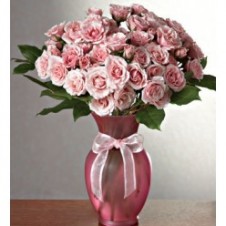 3 dozen Pink Roses in a Vase